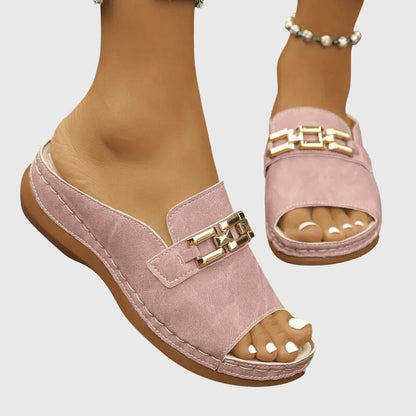 Olivia | Orthopedic Wedge Mule Sandals