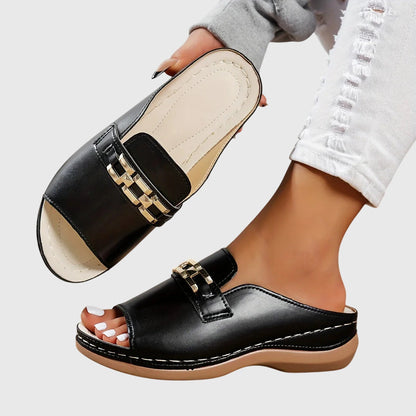 Olivia | Orthopedic Wedge Mule Sandals