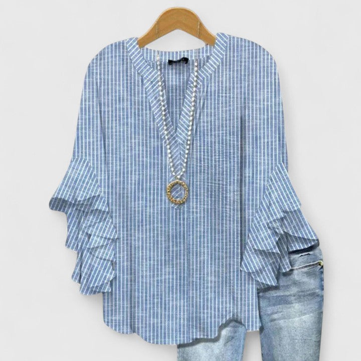 Lily | Floral Ruffle Sleeve Flowy Blouse