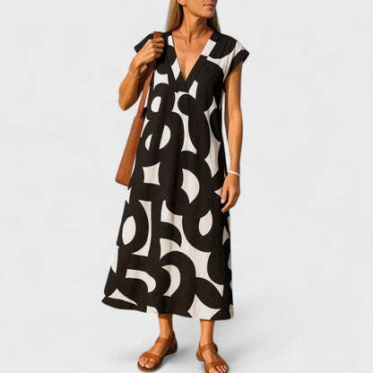 Peyton | V-Neck Cap Sleeve Maxi Dress