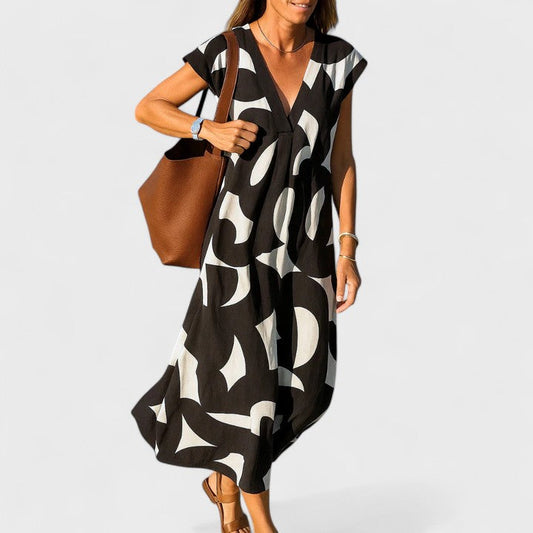 Peyton | V-Neck Cap Sleeve Maxi Dress