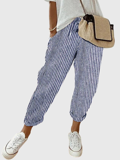 Piper | Drawstring Waist Cuffed Cropped Pants
