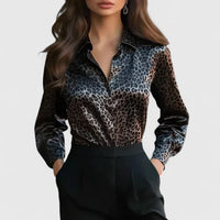 Quinn | Animal Print Long Sleeve Blouse
