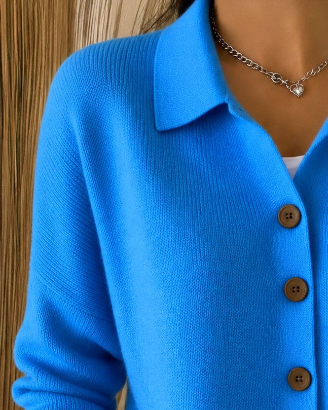 Quinn | Elegant Collared Button Up Cardigan