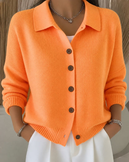 Quinn | Elegant Collared Button Up Cardigan