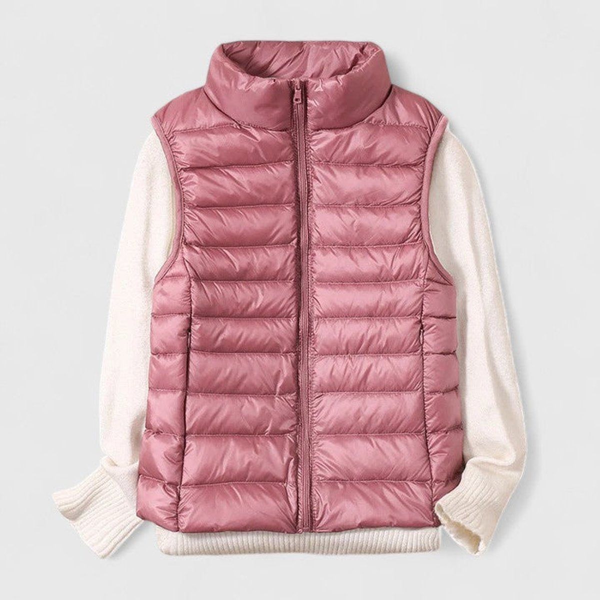 Reagan | Lightweight Quilted Zip Front Puffer Vest