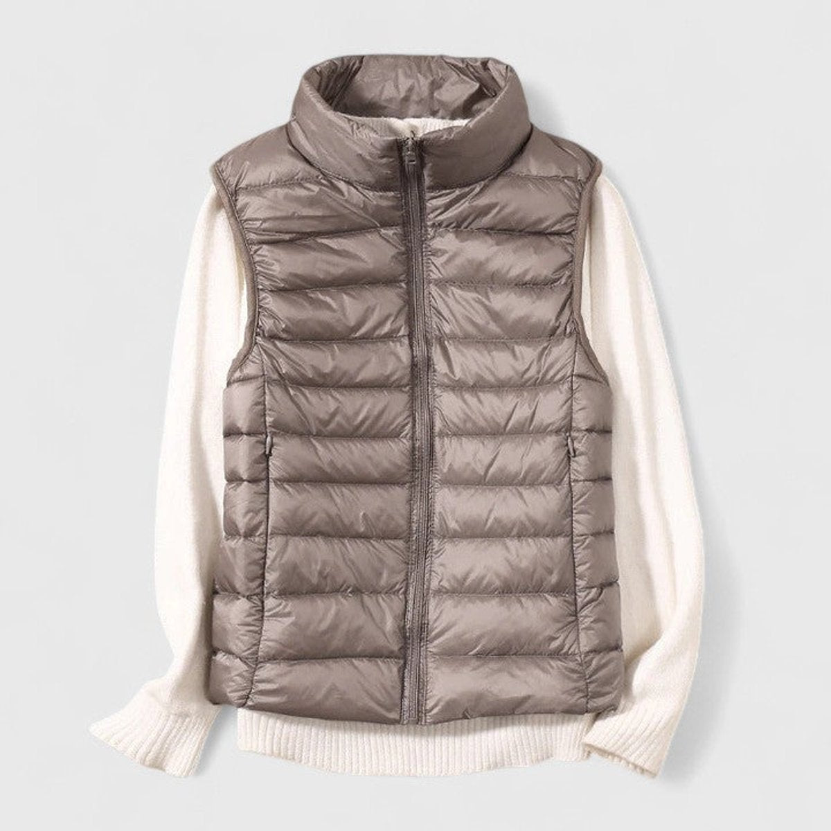 Reagan | Lightweight Quilted Zip Front Puffer Vest