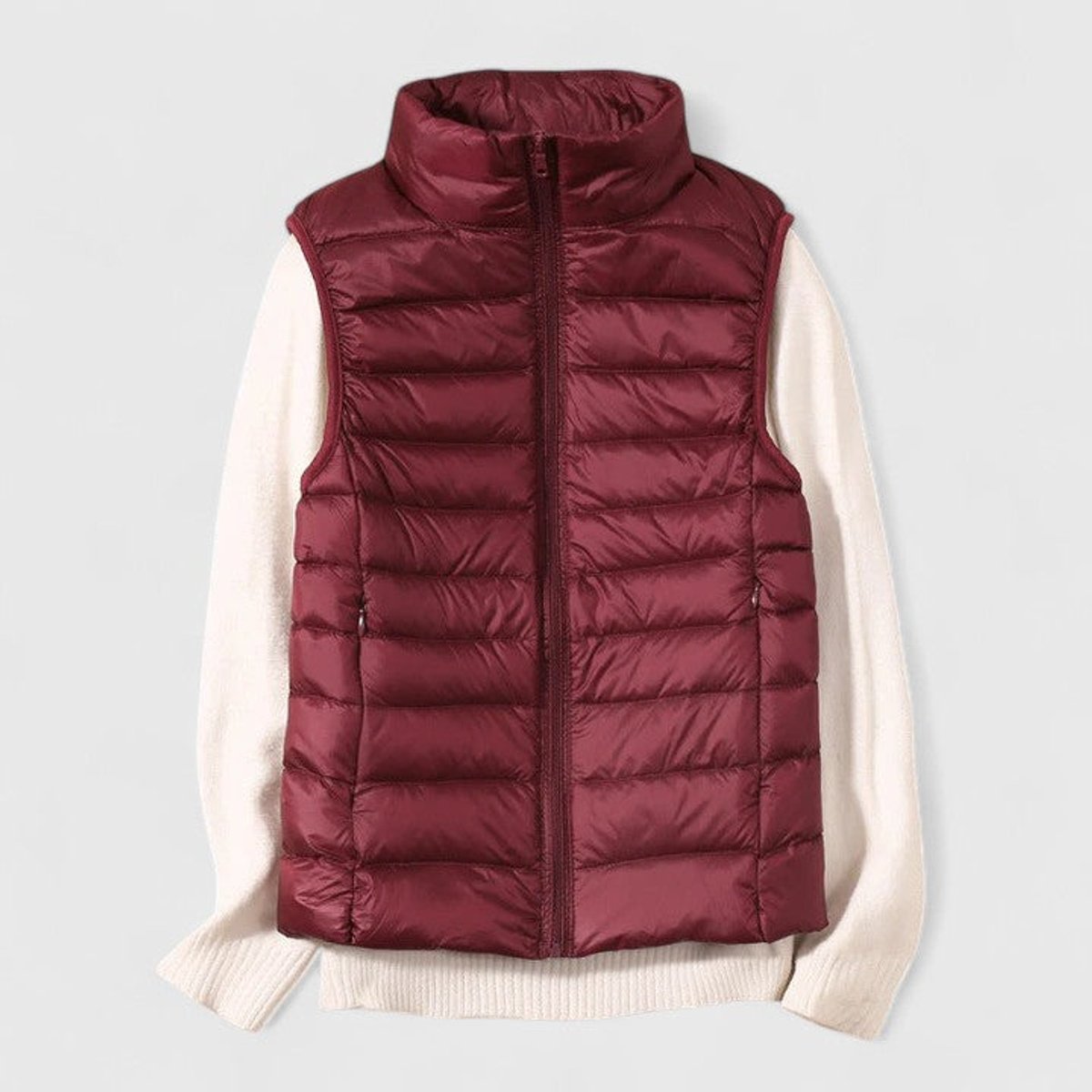 Reagan | Lightweight Quilted Zip Front Puffer Vest