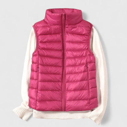 Reagan | Lightweight Quilted Zip Front Puffer Vest
