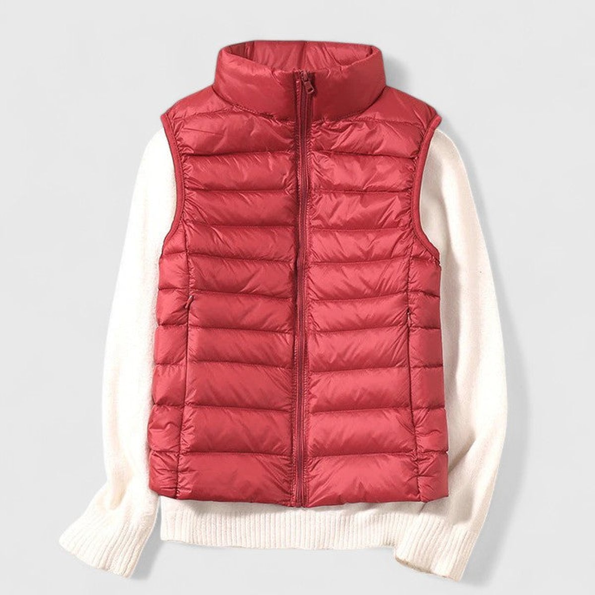 Reagan | Lightweight Quilted Zip Front Puffer Vest