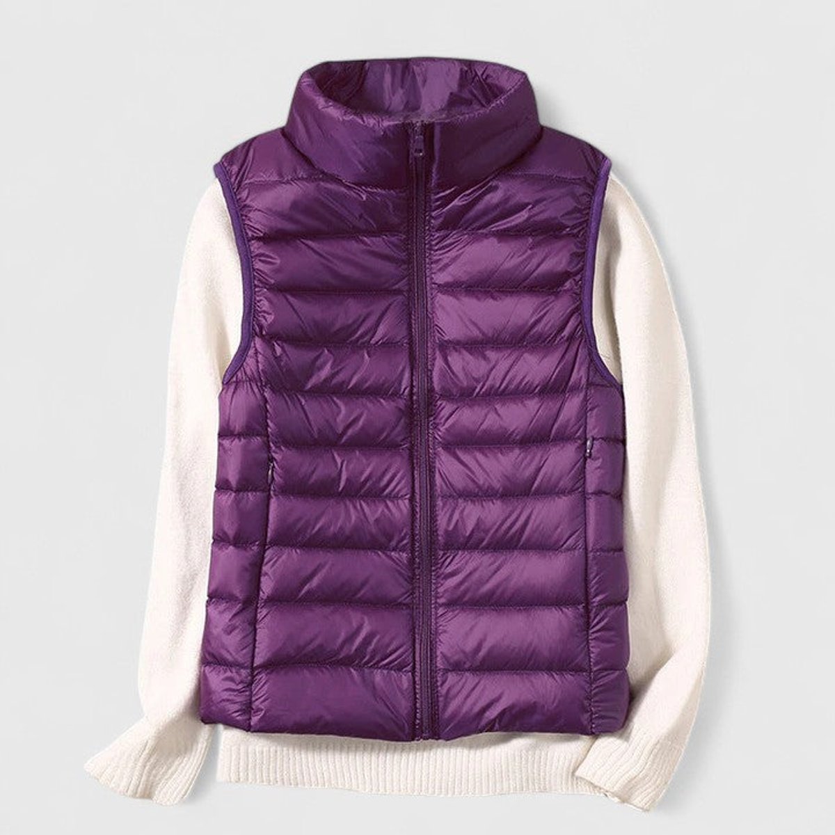 Reagan | Lightweight Quilted Zip Front Puffer Vest