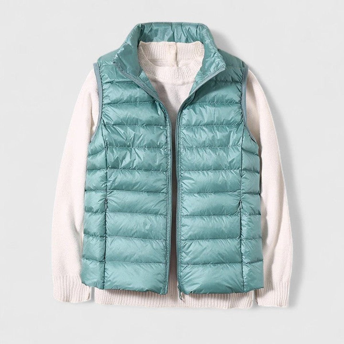 Reagan | Lightweight Quilted Zip Front Puffer Vest