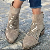 Reagan | Studded Pointed Toe Ankle Boots