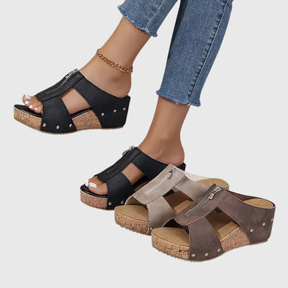 Remi | Stylish Cork Wedge Sandals