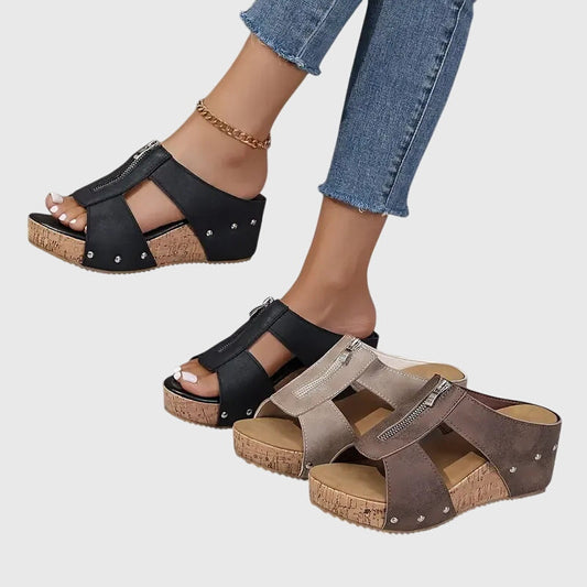 Remi | Stylish Cork Wedge Sandals