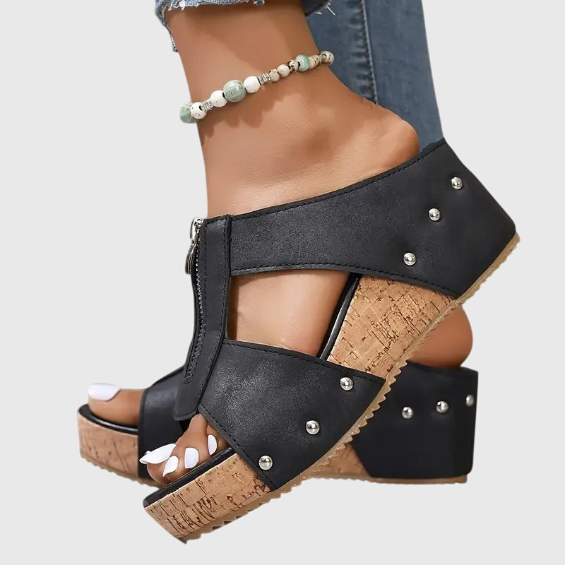 Remi | Stylish Cork Wedge Sandals