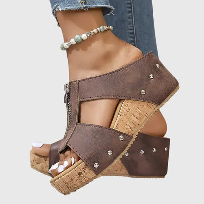 Remi | Stylish Cork Wedge Sandals