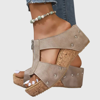 Remi | Stylish Cork Wedge Sandals