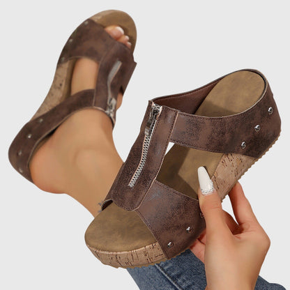 Remi | Stylish Cork Wedge Sandals