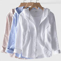 Riley | Striped Hooded Button Front Shirt