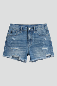Sadie | High Waisted Distressed Cutoff Denim Shorts