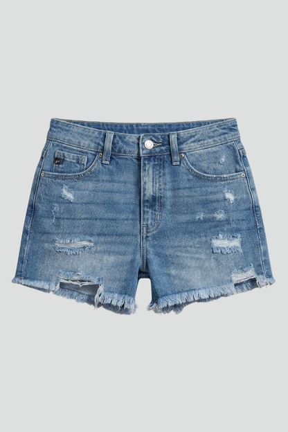 Sadie | High Waisted Distressed Cutoff Denim Shorts