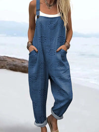 River | Textured Floral Dungaree Jumpsuit