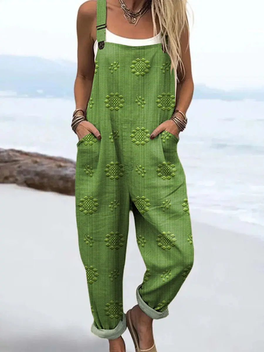 River | Textured Floral Dungaree Jumpsuit