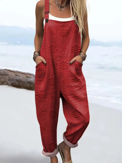River | Textured Floral Dungaree Jumpsuit
