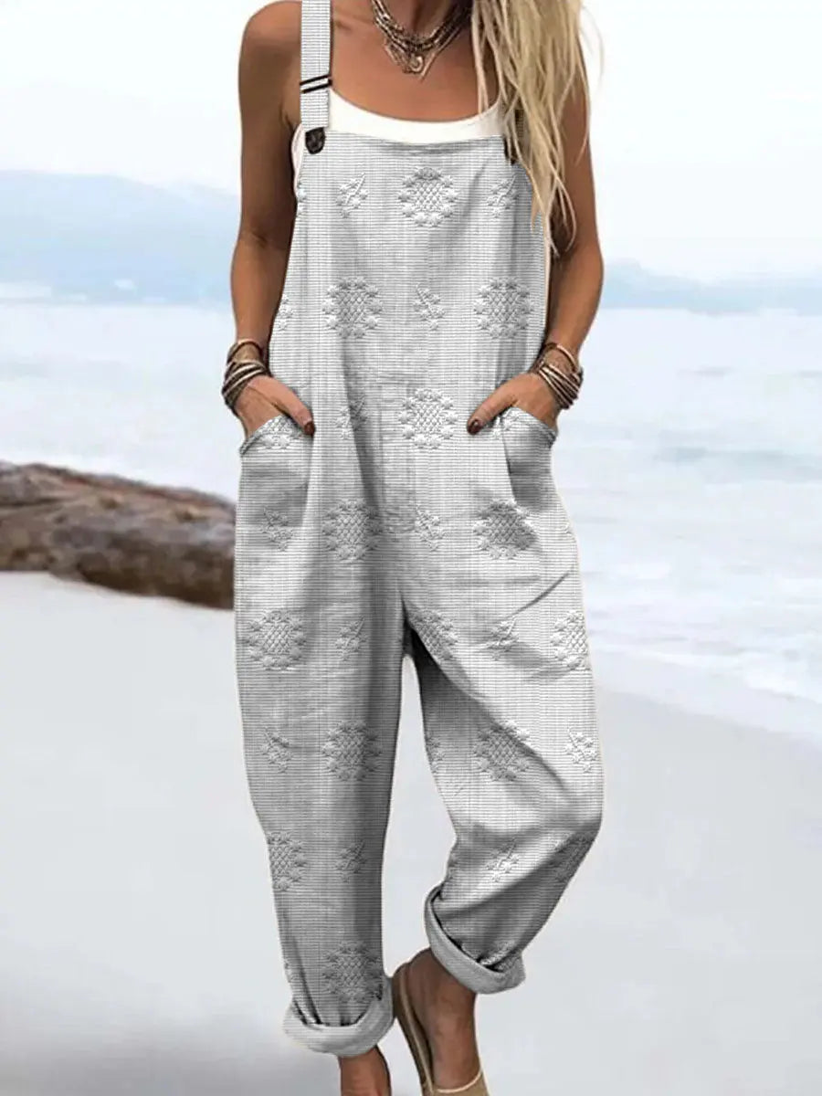 River | Textured Floral Dungaree Jumpsuit