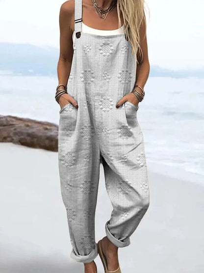 River | Textured Floral Dungaree Jumpsuit