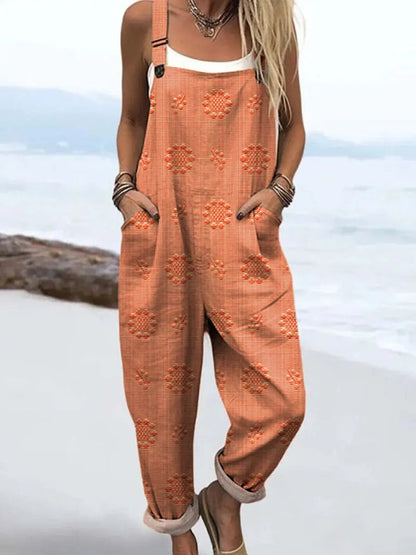 River | Textured Floral Dungaree Jumpsuit