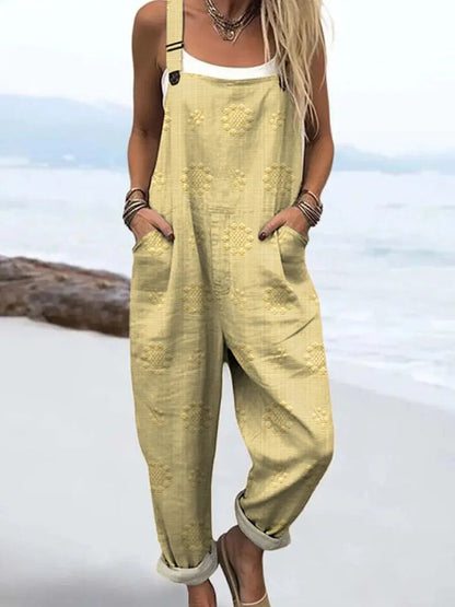 River | Textured Floral Dungaree Jumpsuit