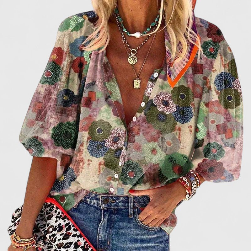 Ruby | Floral Button Front Blouse