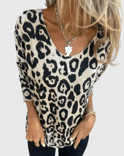 Ruby | Leopard Print Long Sleeve Top