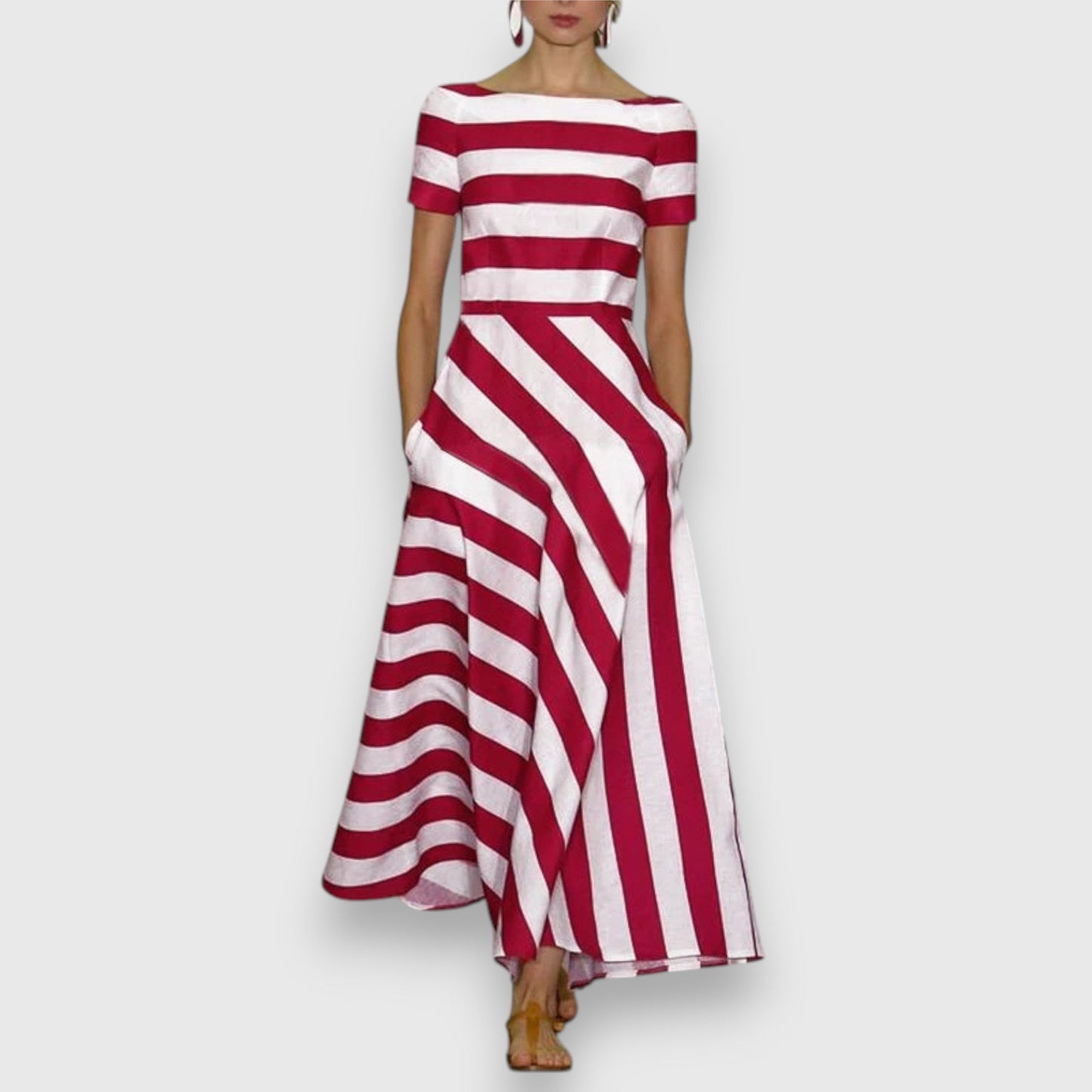 Marina | Nautical Stripe A-Line Maxi Dress
