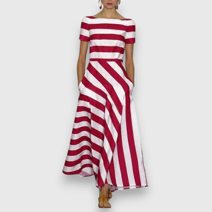 Marina | Nautical Stripe A-Line Maxi Dress