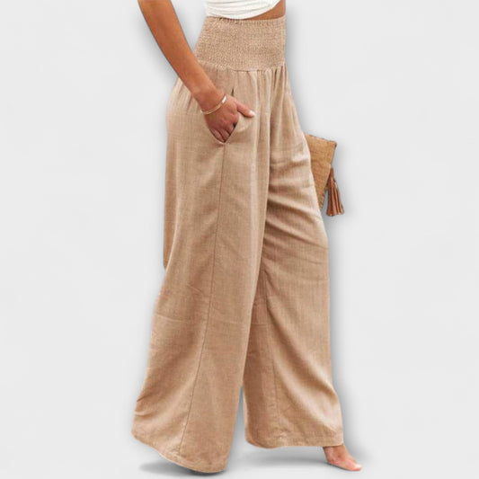 Amber | High Waist Pleated Wide Leg Pants