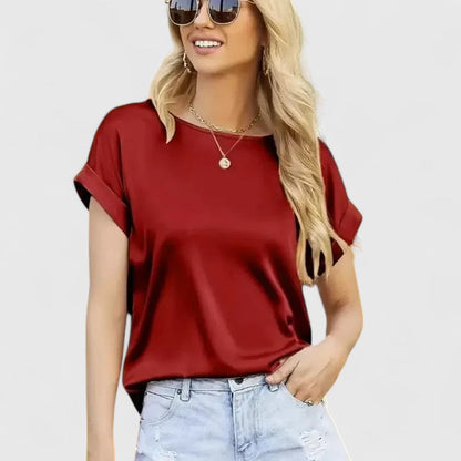 Vera | Elegant Crew Neck Blouse Top