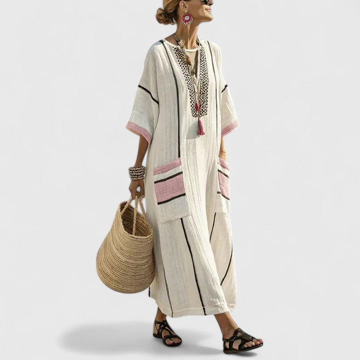 Willow | Oversized Striped Boho Maxi Dress