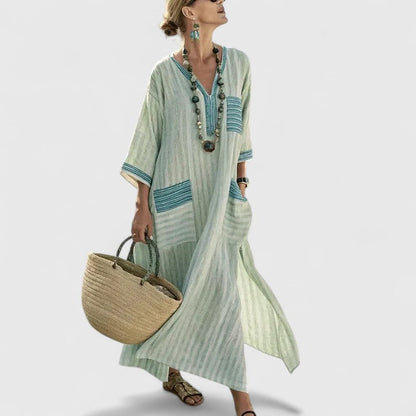 Willow | Oversized Striped Boho Maxi Dress