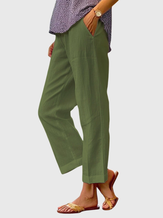 Sage | Sophisticated Cropped Linen Pants