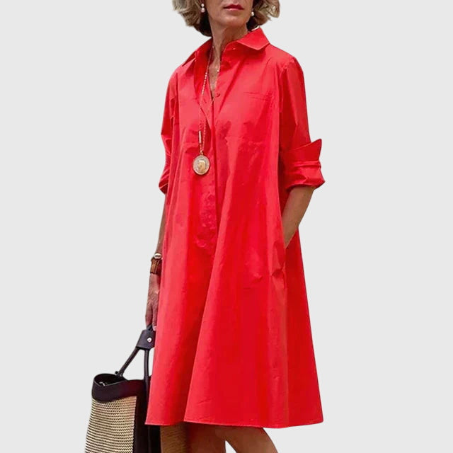 Savannah | Relaxed Flowing Casual Midi Dress With Pockets