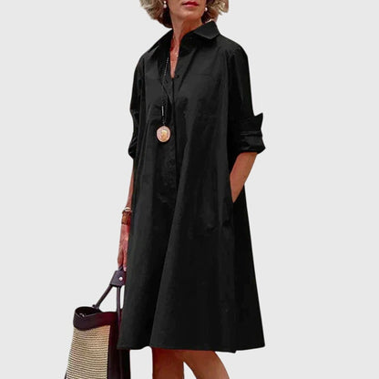 Savannah | Relaxed Flowing Casual Midi Dress With Pockets