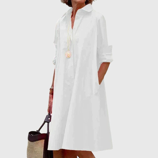 Savannah | Relaxed Flowing Casual Midi Dress With Pockets