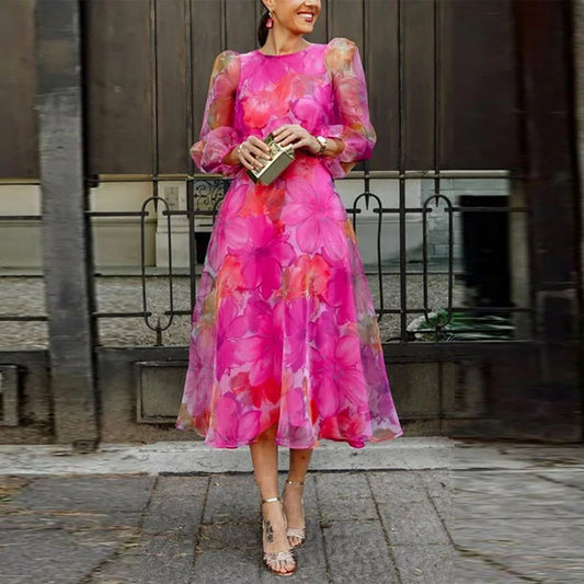 Harper | Floral Midi Wedding Guest Dress