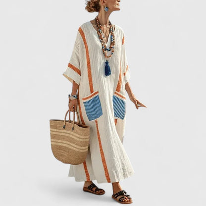 Willow | Oversized Striped Boho Maxi Dress