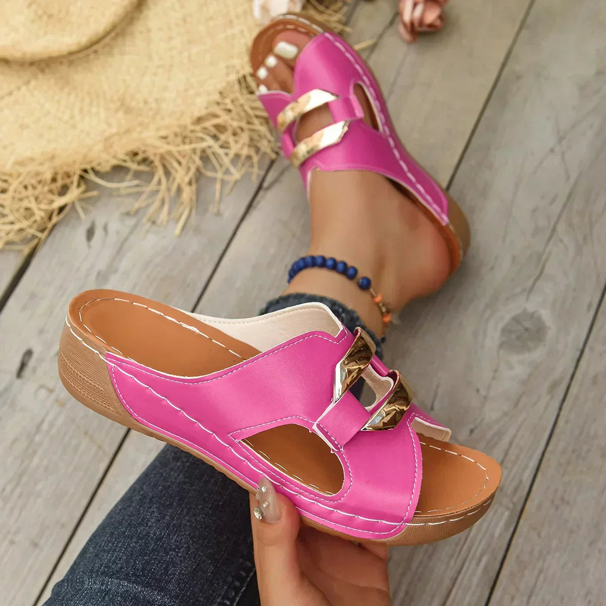Brooklyn | Orthopedic Wedge Mule Sandals