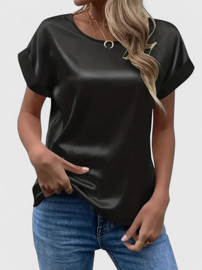 Vera | Elegant Crew Neck Blouse Top