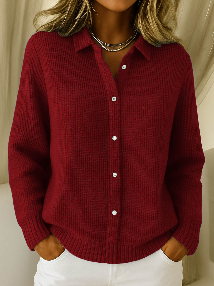 Scarlett | Elegant Knit Collared Cardigan